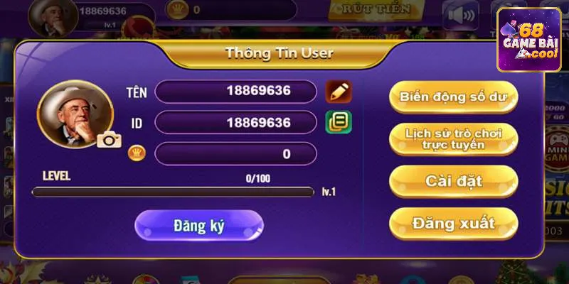 Điều kiện để mở tài khoản cược tại 68 game bài 